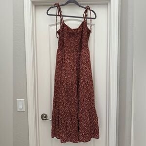 Madewell Floral Maxi Dress in Burgundy